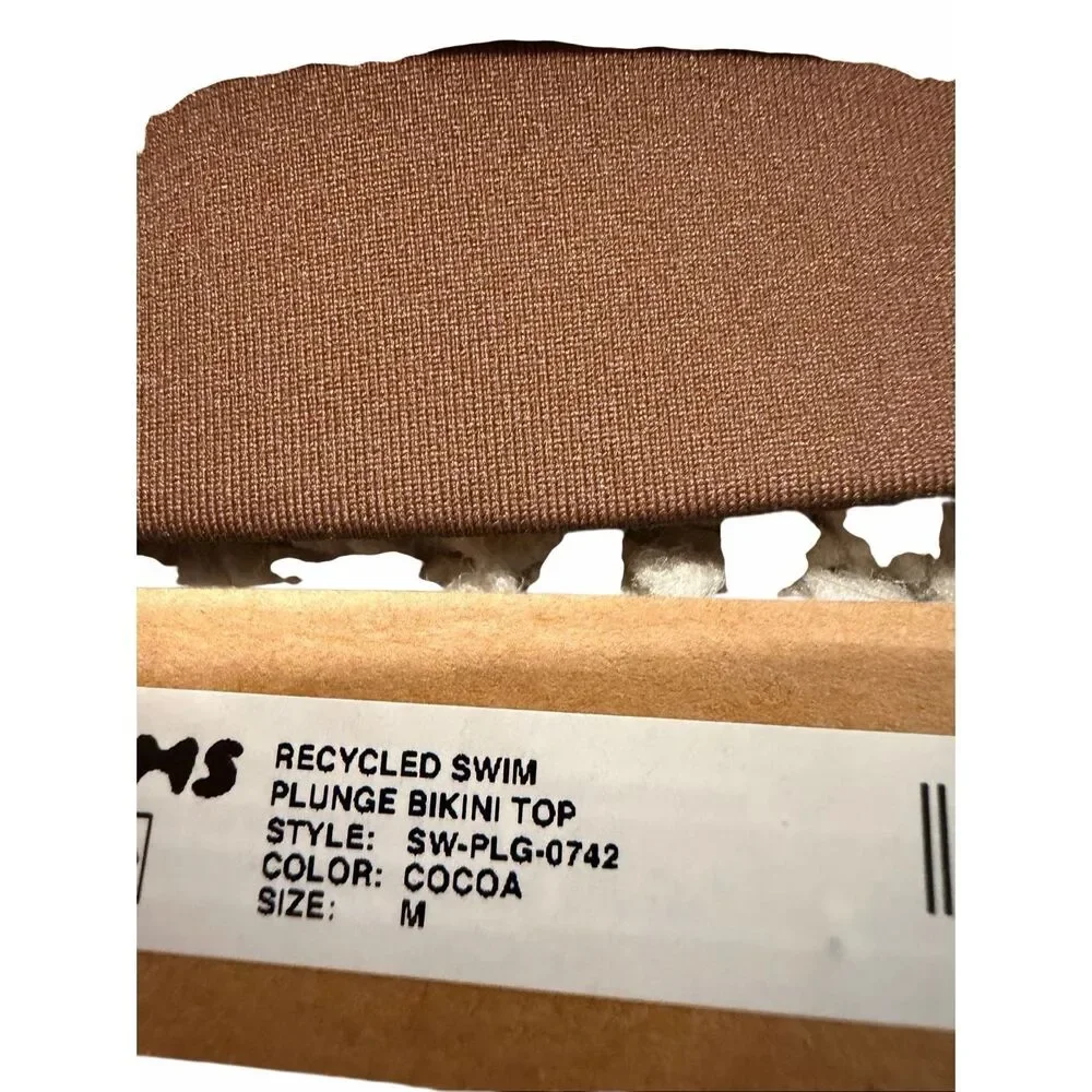 SKIMS Signature Swim Plunge Bikini Top - Cocoa Brown - Size M - New with Tags